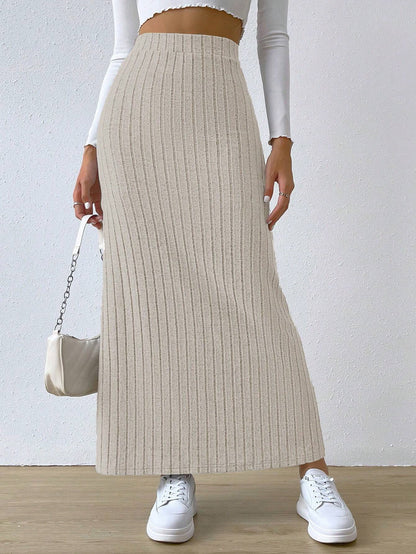 Long Skirt High Waist With Side Slit