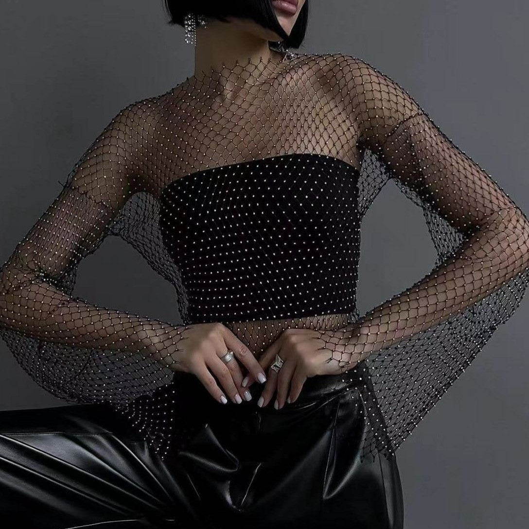 Rhinestone Bottoming Shirt