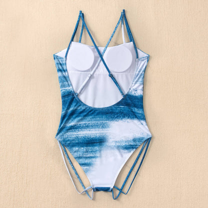 Open Back adjustable one piece Swimsuit Back
