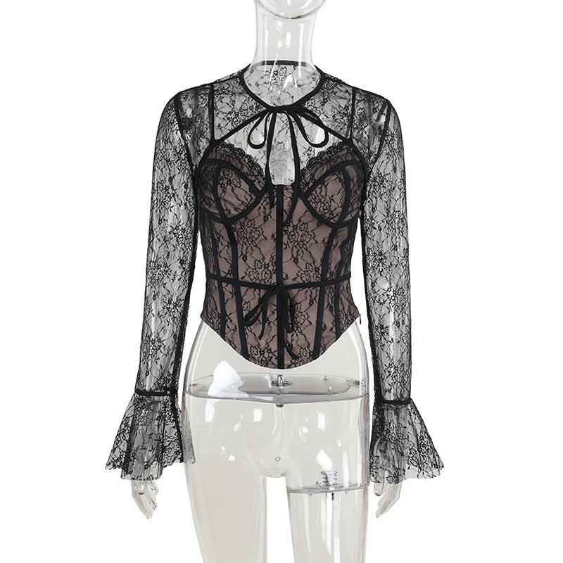 Slim-fit Lace Waist Top