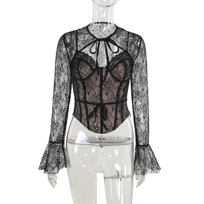 Slim-fit Lace Waist Top