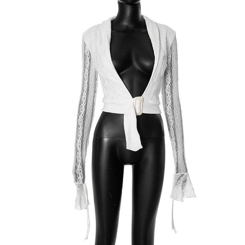 Low Collar Lace Top