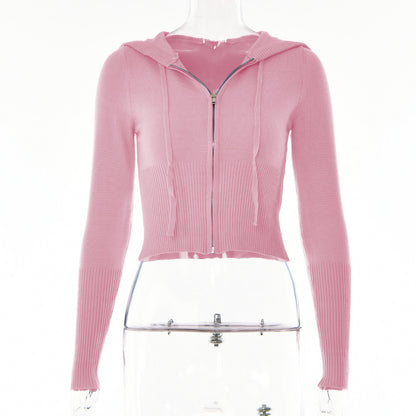 Hoodie Zip Knit Pants Set