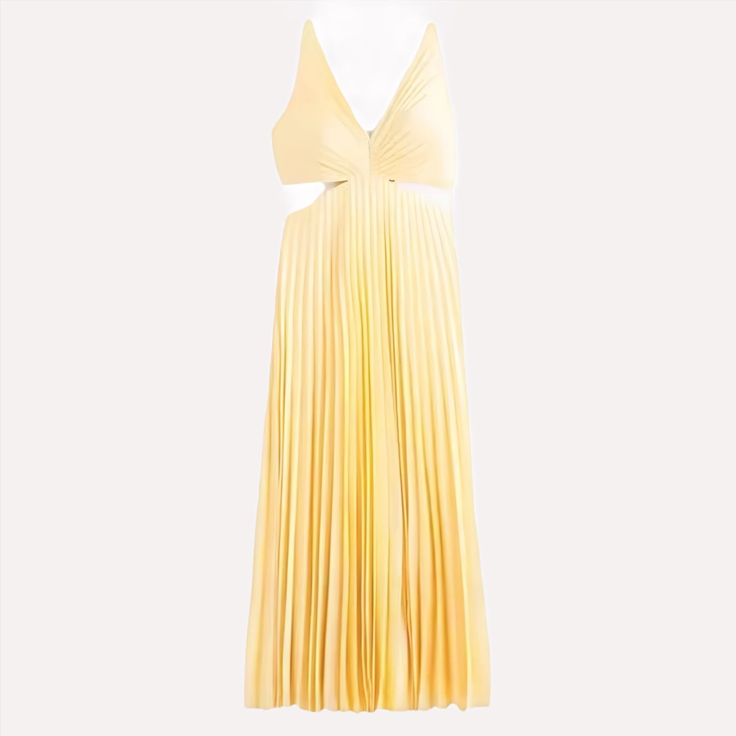 V-neck Hollow Pleated Dress