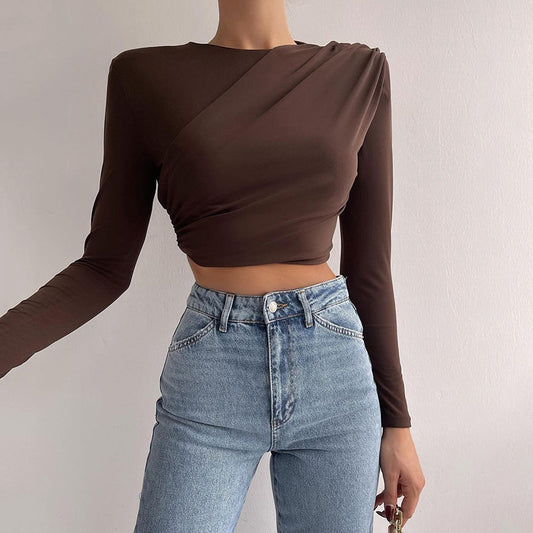 Round Neck Long-Sleeve Top