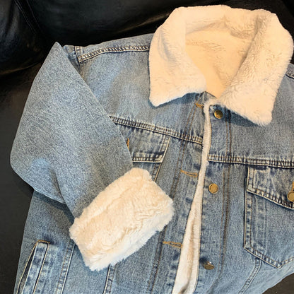Fur Collar Loose Denim Jacket
