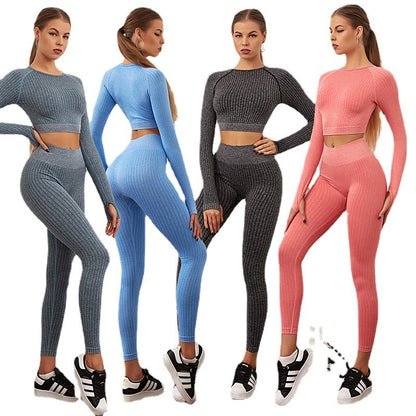 Crop Long Sleeve Top and Leggings Set