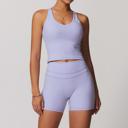 Brushed Tight Back High Waist Short Set