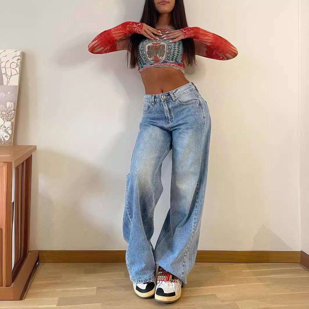 Long Wide-leg Loose Jeans