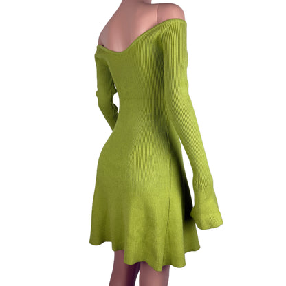 Slim V-Neck Knitted Dress