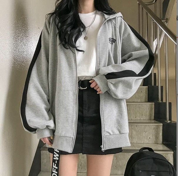 Loose Fleece Zipper Hoodie