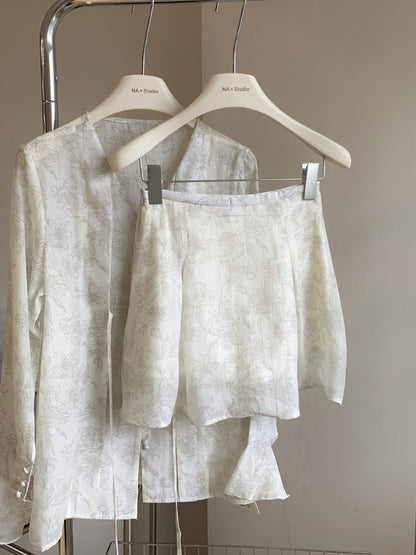 Tencel Shirt -Skirt Set