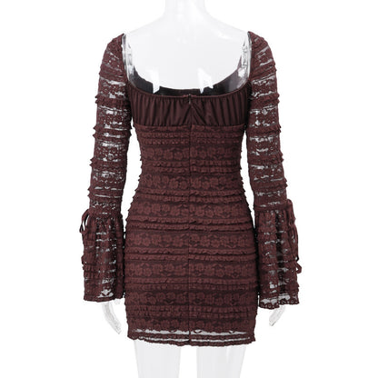 Sleeve Sheath Short Dress