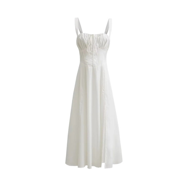 Lace-up Long Sling Midi Skirt Dress