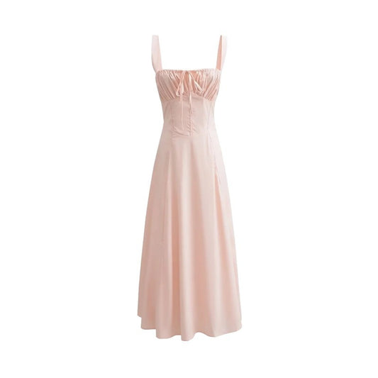 Lace-up Long Sling Midi Skirt Dress