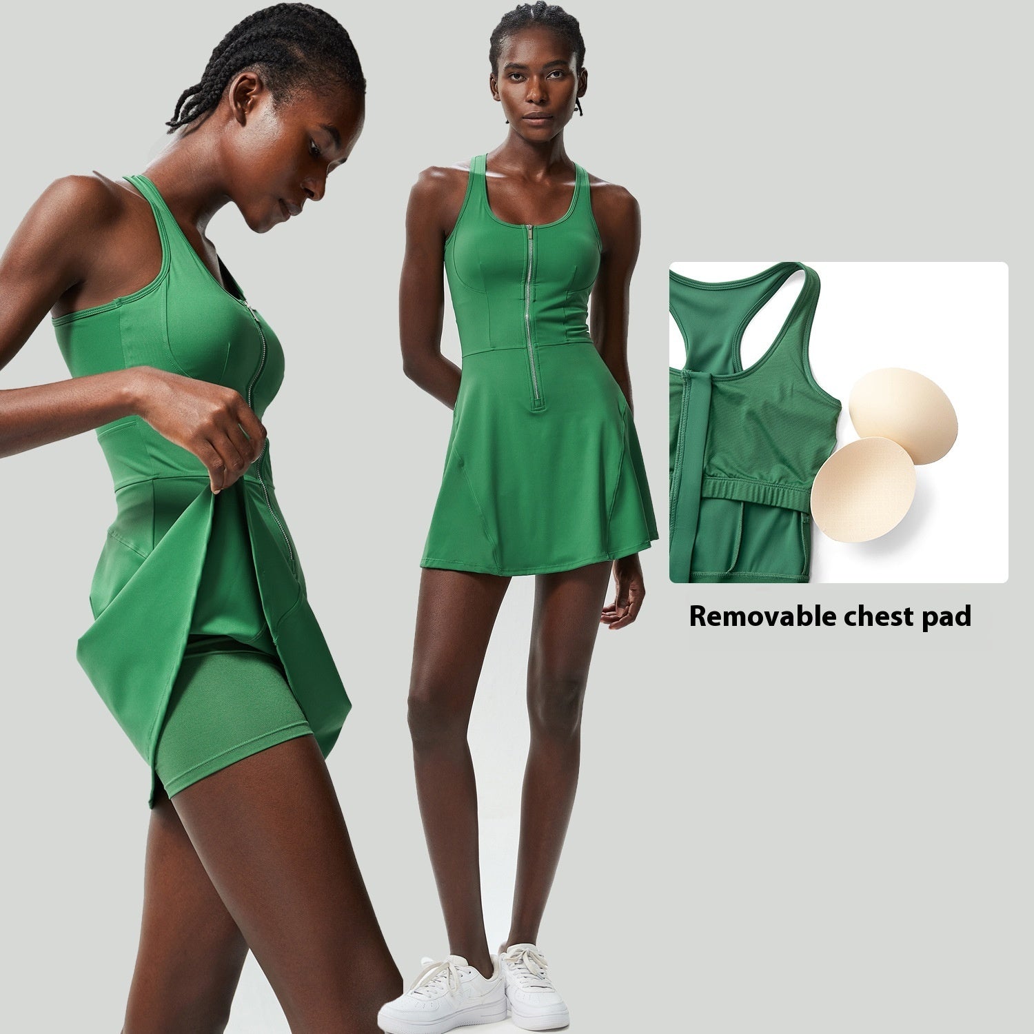 sports dress green detail