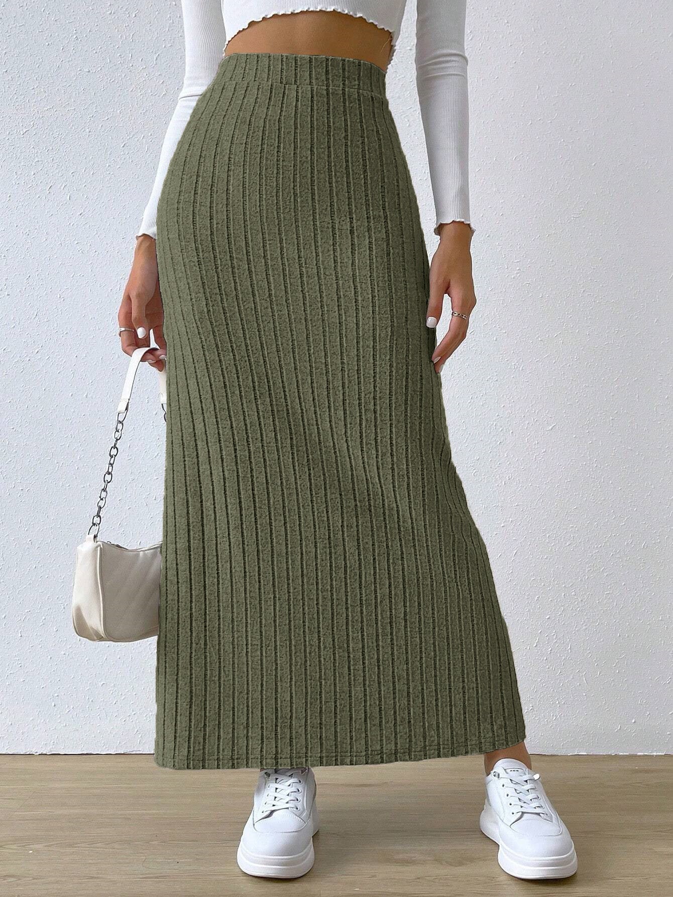 Long Skirt High Waist With Side Slit