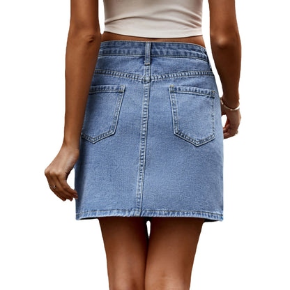 Irregular Waist Denim Skirt