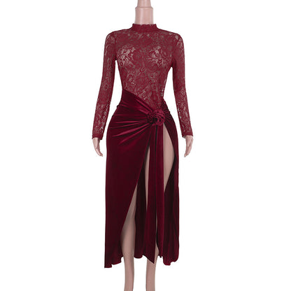 Lace Velvet Dress