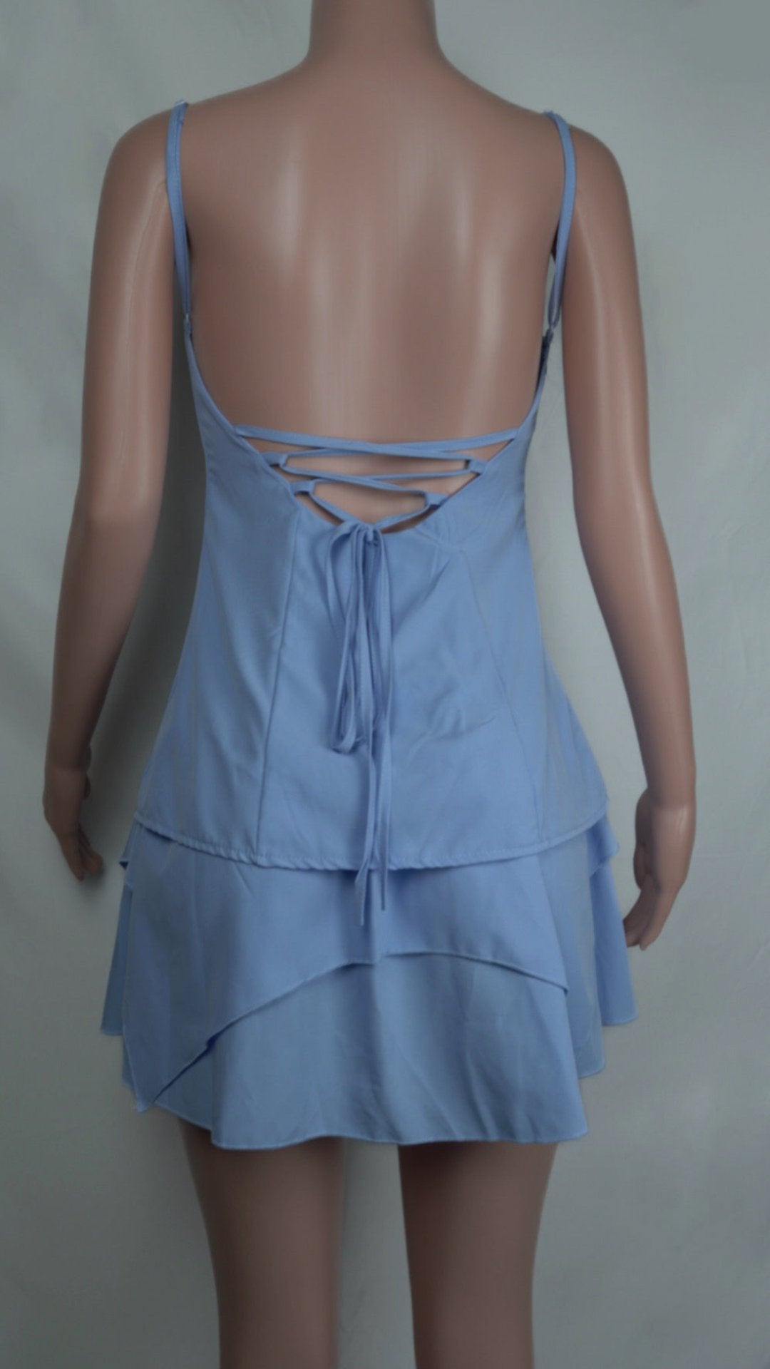 Tight Lace-up Backless Fitted Pleated Dress