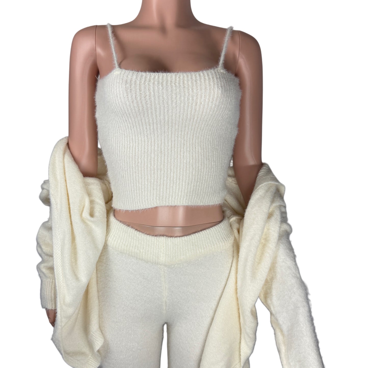 Knitted Wide-leg Pant Three-piece Set