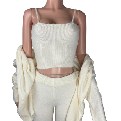Knitted Wide-leg Pant Three-piece Set