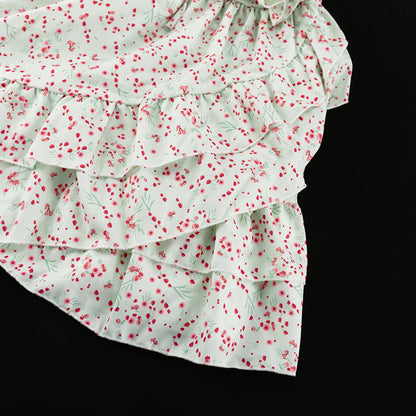Asymmetric Floral Short Dress