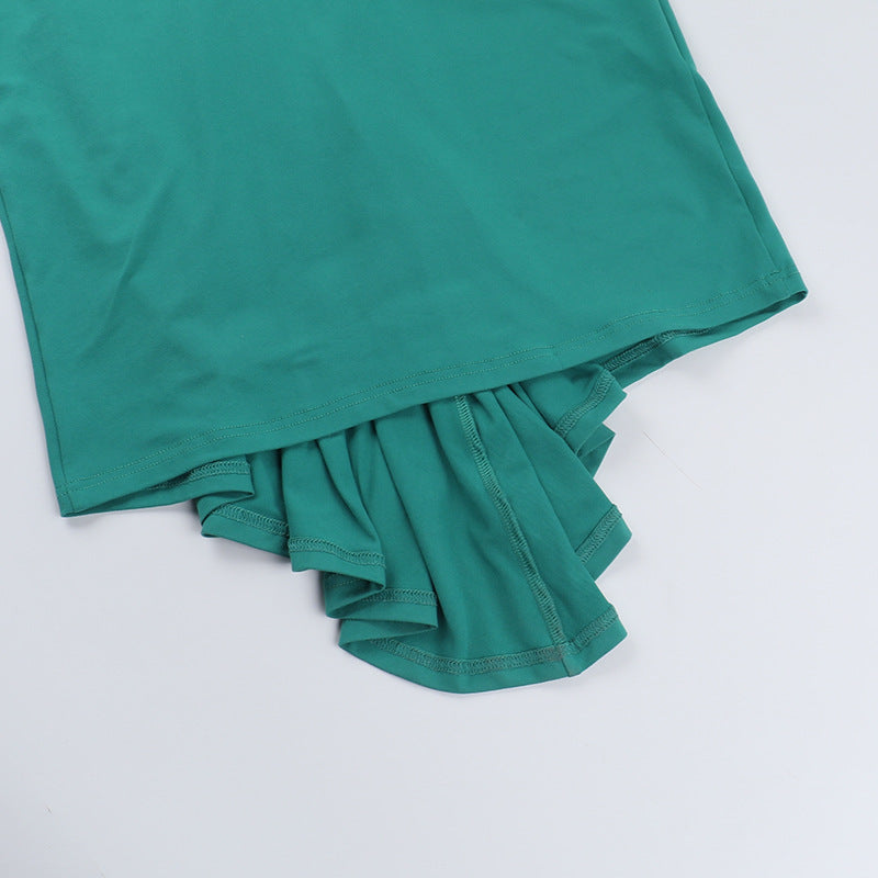 Backless Pleated Sheath Long Dress