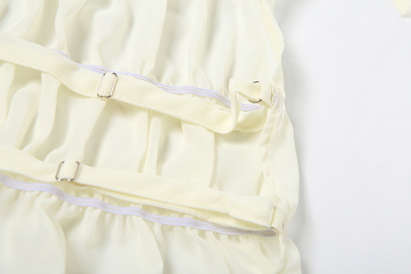Bare Back Flounce Skirt Two-piece Set