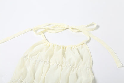 Bare Back Flounce Skirt Two-piece Set