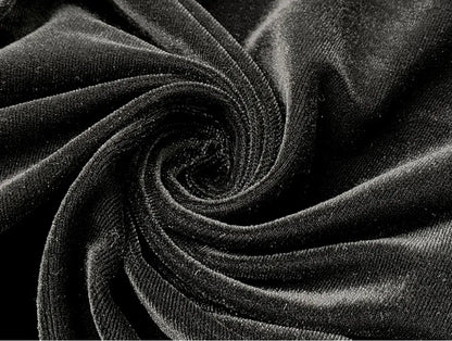 Black Velvet Deep V-neck Dress