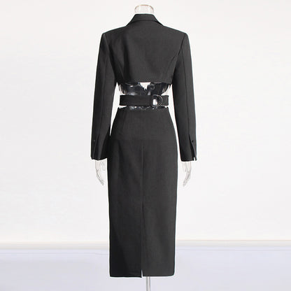 Cut Out Blazer midi dress back 