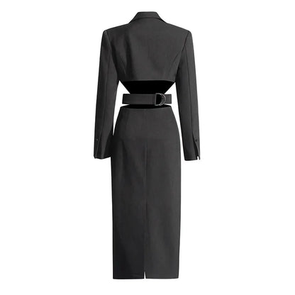 Cut Out Blazer midi dress back view
