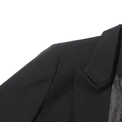Blazer dress sleeve collar close up