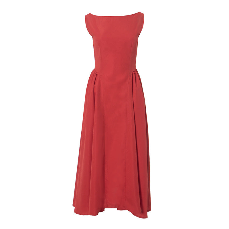 Boat-neck Elegant Dress