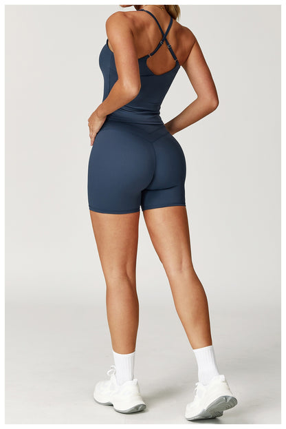Brushed Tight Back High Waist Short Set