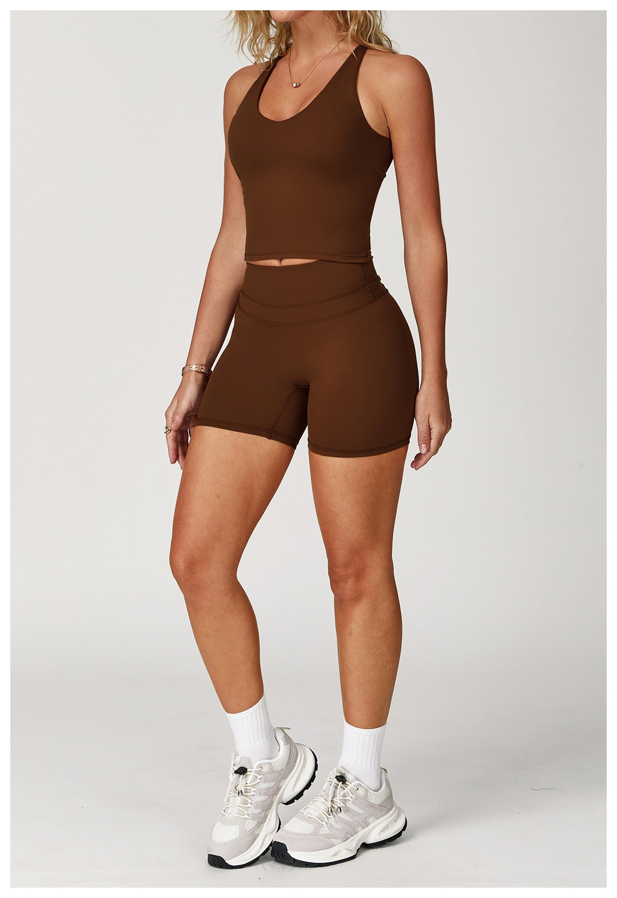Brushed Tight Back High Waist Short Set