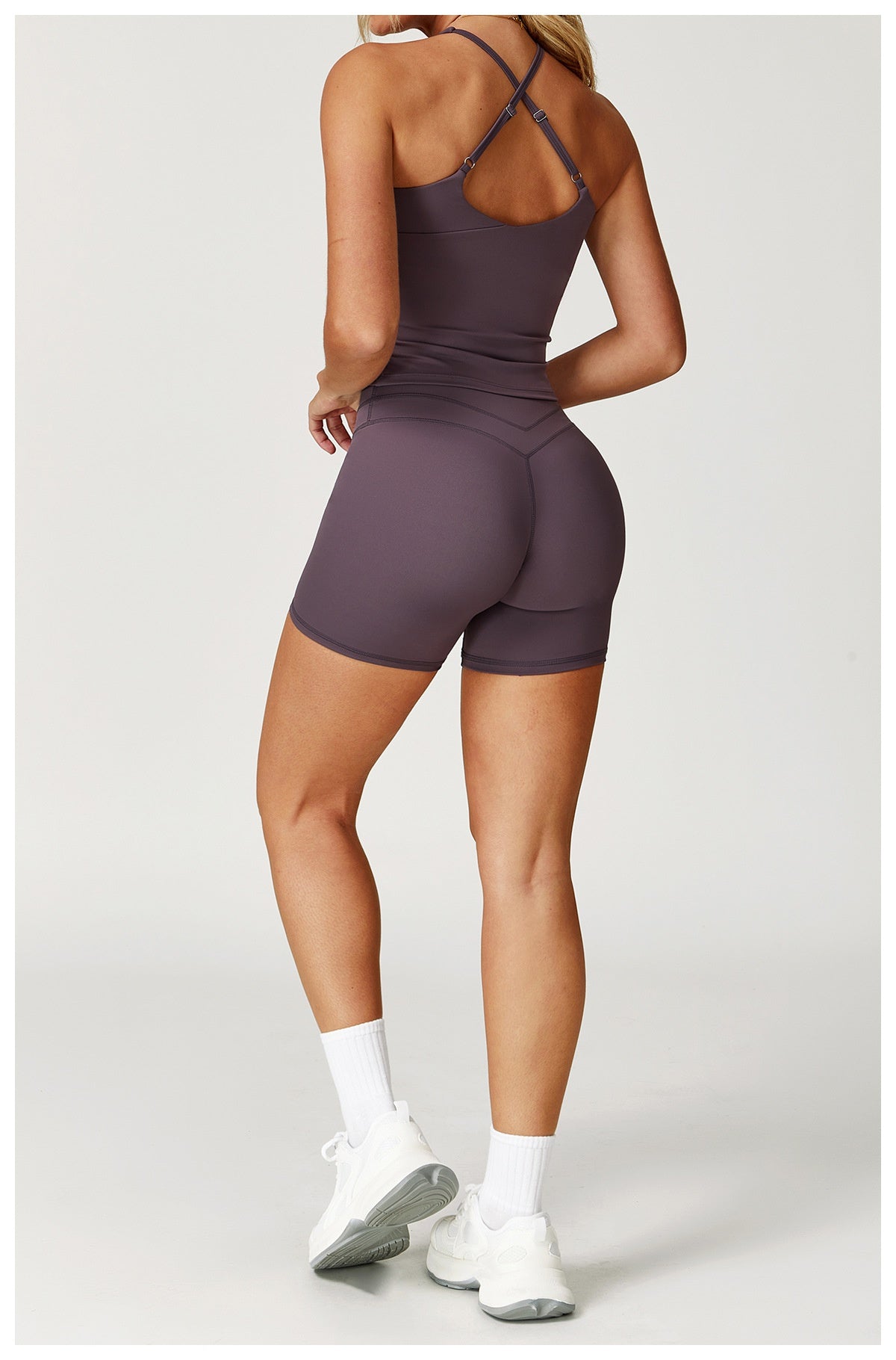 Brushed Tight Back High Waist Short Set