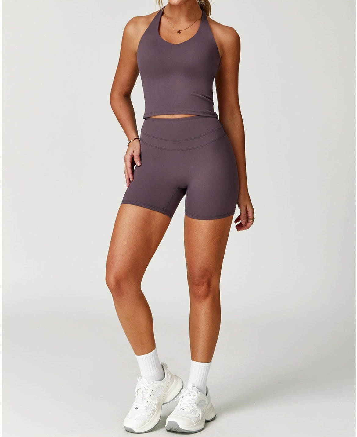 Brushed Tight Back High Waist Short Set