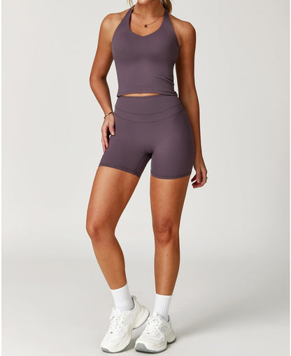 Brushed Tight Back High Waist Short Set