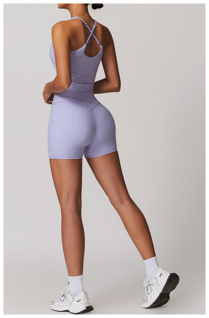 Brushed Tight Back High Waist Short Set