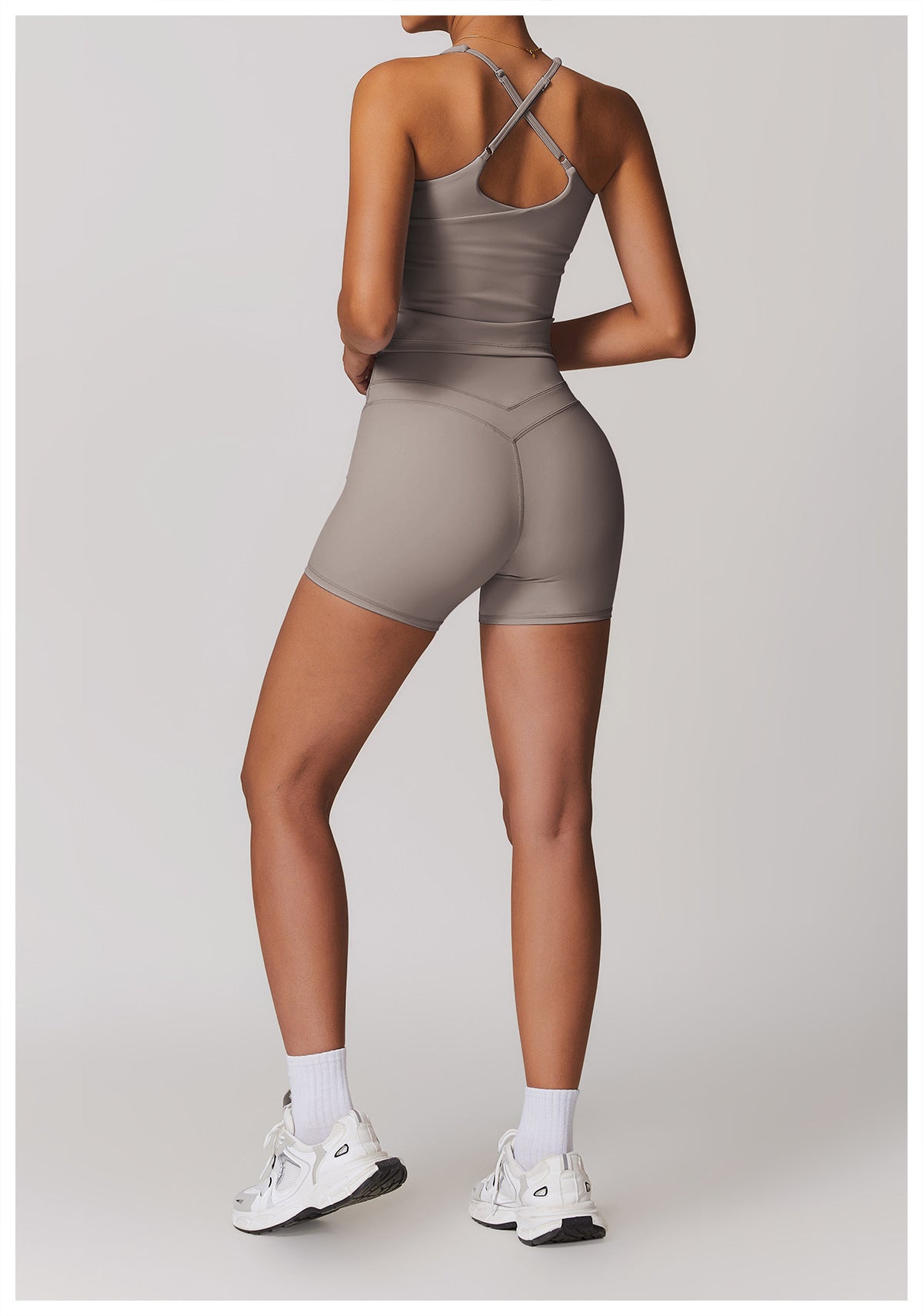 Brushed Tight Back High Waist Short Set