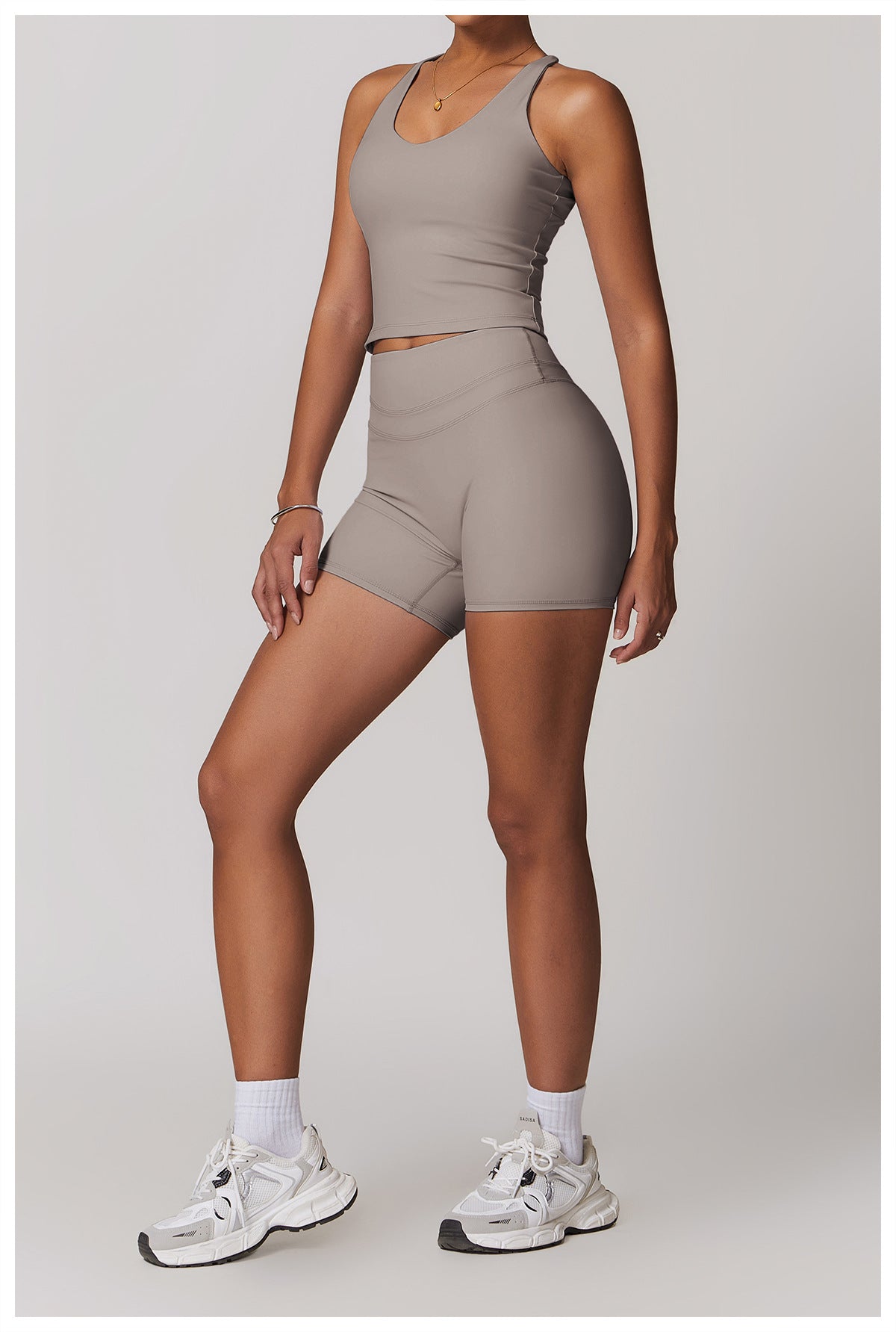 Brushed Tight Back High Waist Short Set
