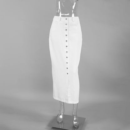 High Waist Buttoned Skirt
