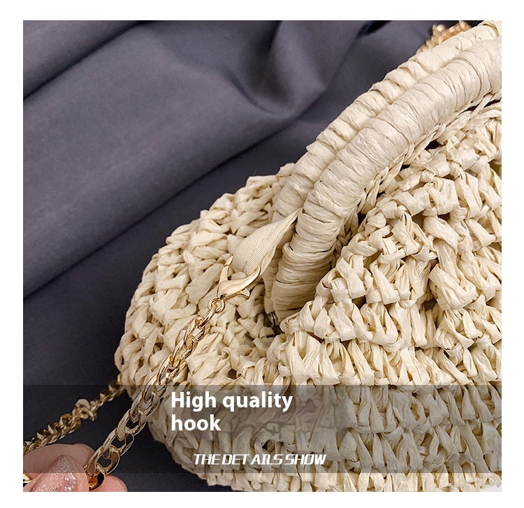 Cloud Woven Straw Chain Bag