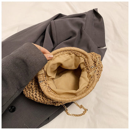 Cloud Woven Straw Chain Bag
