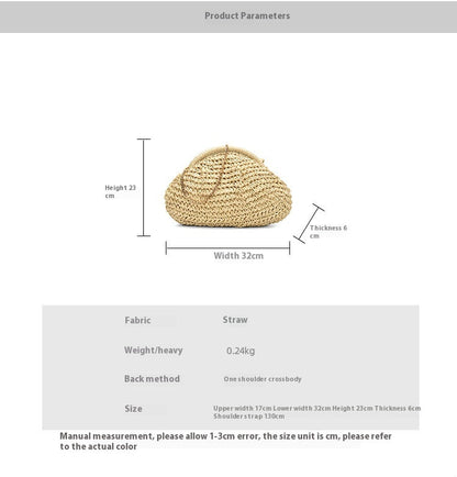 Cloud Woven Straw Chain Bag