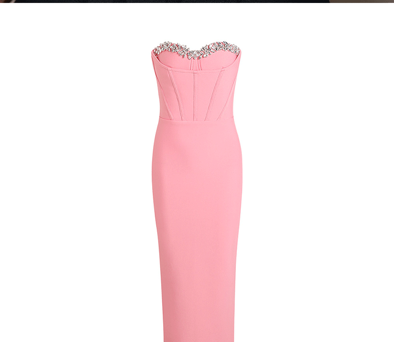 Strapless Studded Crystal Bandage Dress