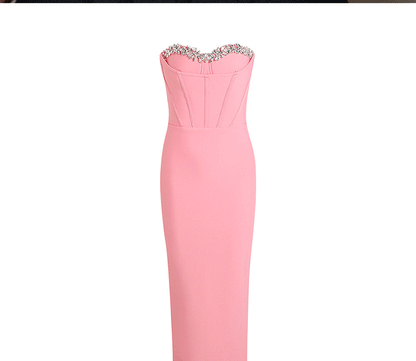 Strapless Studded Crystal Bandage Dress