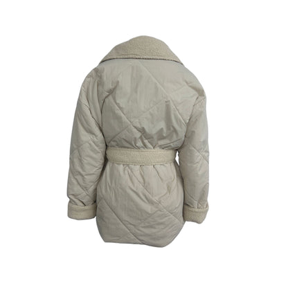 Lapel Faux Fur Waist-Tied Coat